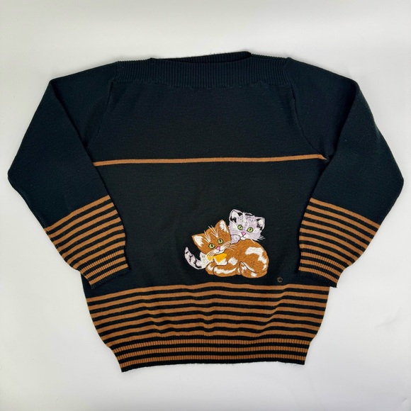 cynles Sweaters - Cynles Shirlee designs vintage black sweater with cats
